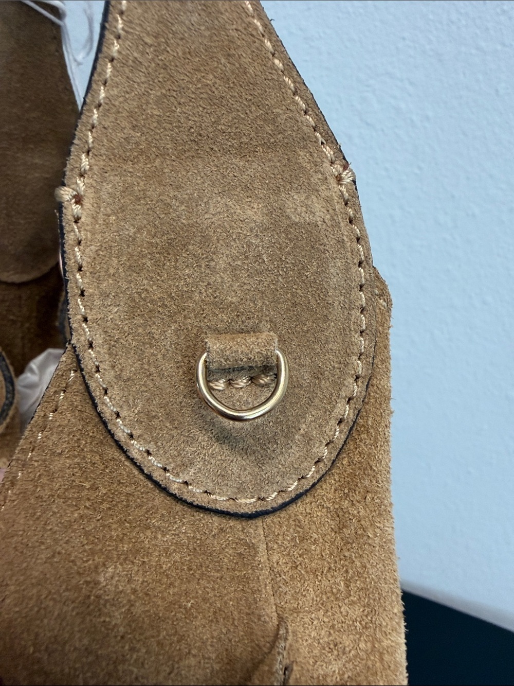 Isadora | Italian Leather Camel Suede Fringe Hobo Cowgirl Chic Bag w/ Crossbody - Picture 12 of 13